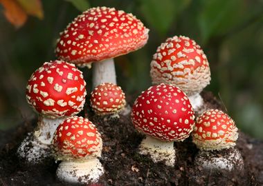 Red and White Mushrooms