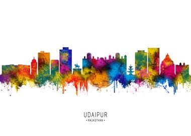 Udaipur Skyline Watercolor