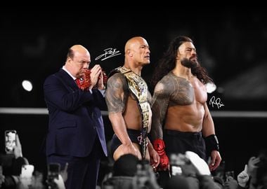 The Rock, Roman Reigns, and Paul Heyman