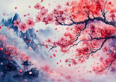 Cherry Blossom Landscape