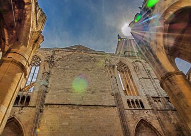 Sunlit Cathedral Ruins in Narbonne France