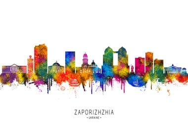 Zaporizhzhia Skyline Watercolor