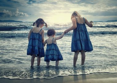 Three Girls on the Beach