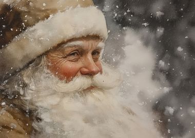 Santa Claus Watercolor Portrait