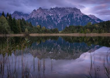 Karwendel Reflection in Lake Luttensee