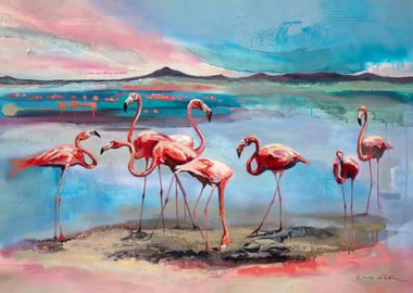 Daydreaming Flamingos