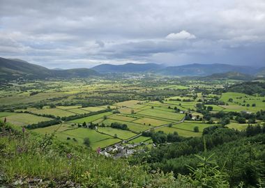 Rolling Green Hills Landscape lake district