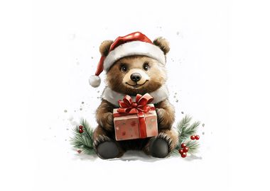 Christmas Bear with Gift