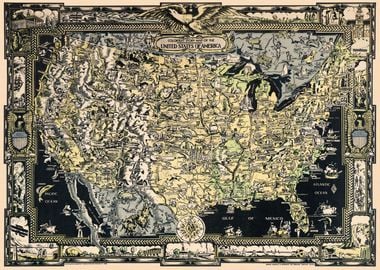 Vintage US Story Map