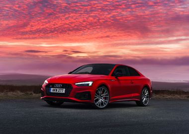 Red Audi S5 Coupe Sunset