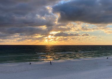 Winter White Sand Beach Sunset