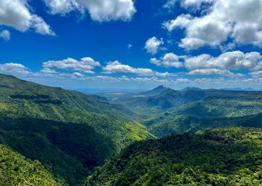 Mauritius Mountains - Vast Green Valleys and Blue Skies