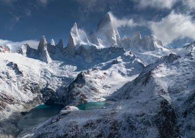 Snowy Mountain Peaks