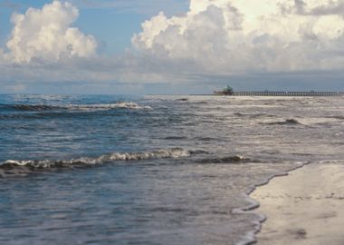 Ocean Pier and Clouds