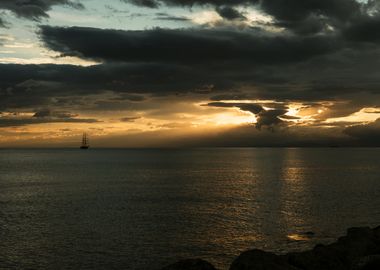 Sunset Sailboat