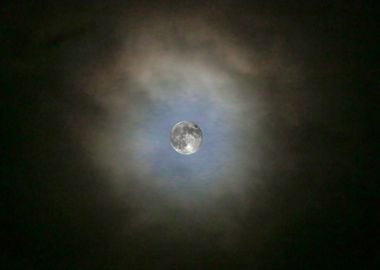 Full Moon in Clouds