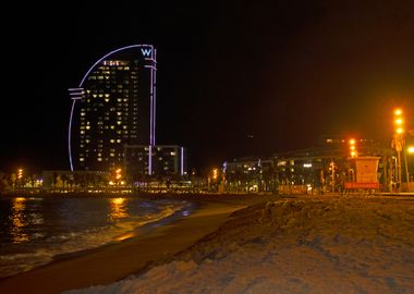 Barcelona Night Skyline