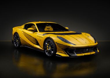 Yellow Ferrari 812 Competizione