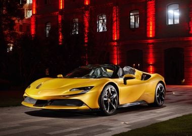 Yellow Ferrari Convertible