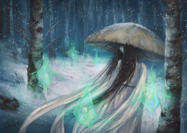 Yokai - Ghost in Snowy Forest