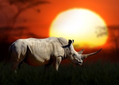 White Rhino Sunset