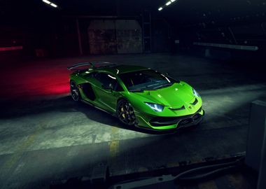 Green Lamborghini Aventador