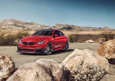 Red BMW M4 in Desert