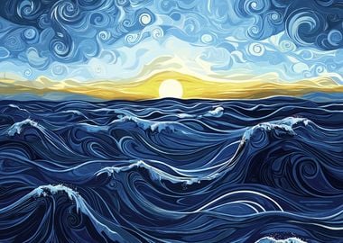 Wavy Ocean Sunrise