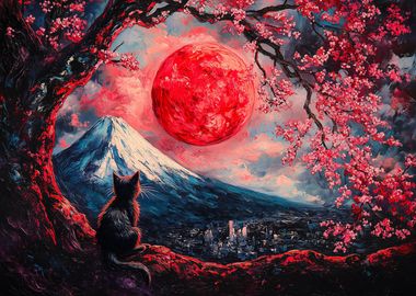 Black Cat & Red Moon