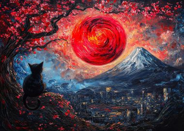 Black Cat & Red Sun