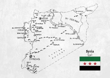 Handdrawn Map of Syria