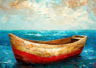 Boat on Calm Waters Oil Painting