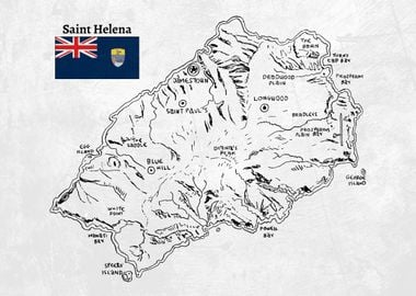 Handdrawn Map of Saint Helena