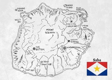 Handdrawn Map of Saba