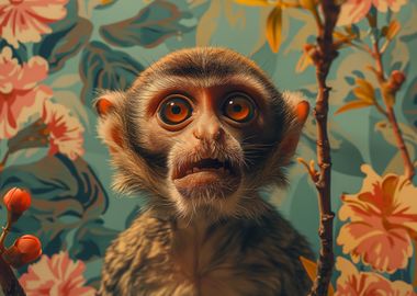 Surprised Monkey Portrait