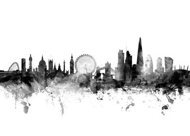 Skyline Landscape Bw-preview-3