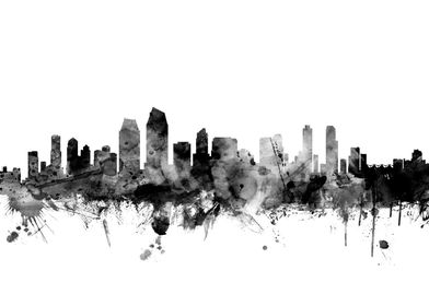 Skyline Landscape Bw-preview-2