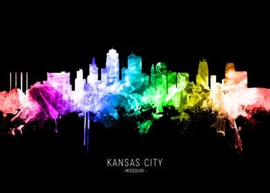 Kansas City Sports In Front Of Skyline Poster, Kansas City Missouri Sp –  McQDesign