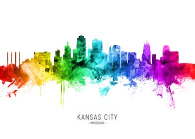 Kansas City Sports In Front Of Skyline Poster, Kansas City Missouri Sp –  McQDesign