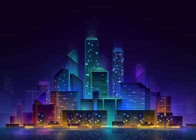 Neon City Skyline-preview-3