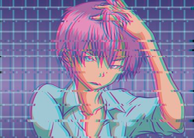 Im Fine Sad Anime Boy' Poster, picture, metal print, paint by AestheticAlex