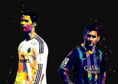Messi & Ronaldo Chess Poster Lionel Messi Poster Cristiano 