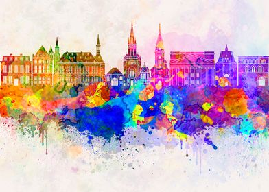 Skyline In Watercolor-preview-3