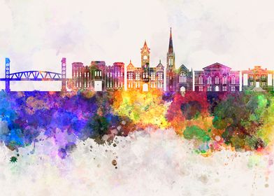 Skyline In Watercolor-preview-0