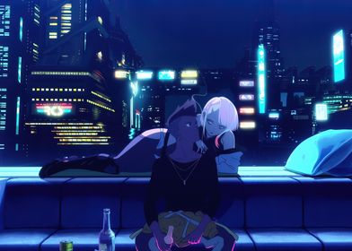 Cyberpunk: Edgerunners, cyberpunk, Cyberpunk 2077, Lucyna Kushinada ( Cyberpunk: Edgerunners), anime, anime girls, landscape