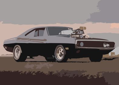 Chrysler Charger E49 vector drawing