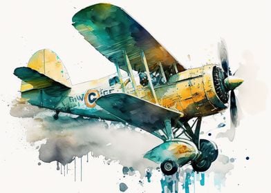 War Plane Watercolor-preview-2