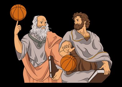 plato and aristotle basketball clipart