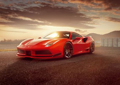 Poster, stampa Red Car Ferrari 488, Regali & Merch