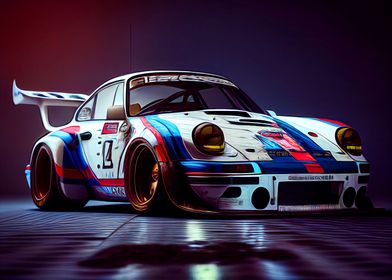 Porsche 911 Martini RSR Turbo Print - Wall Art poster decor gift